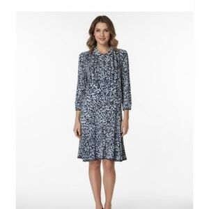 Zadig & Voltaire Black and White Patterned Long Sleeve Dress